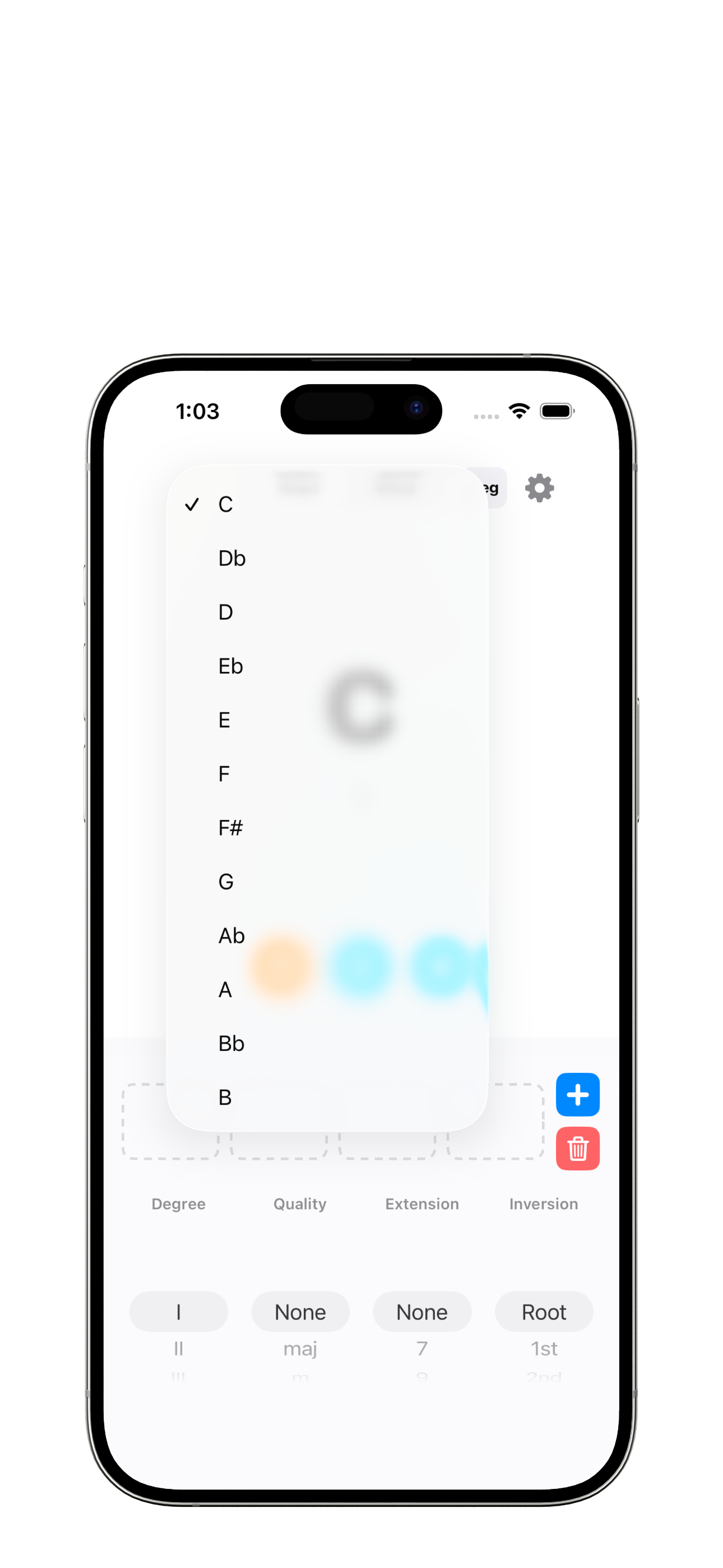 ScaleScout 根音選單畫面